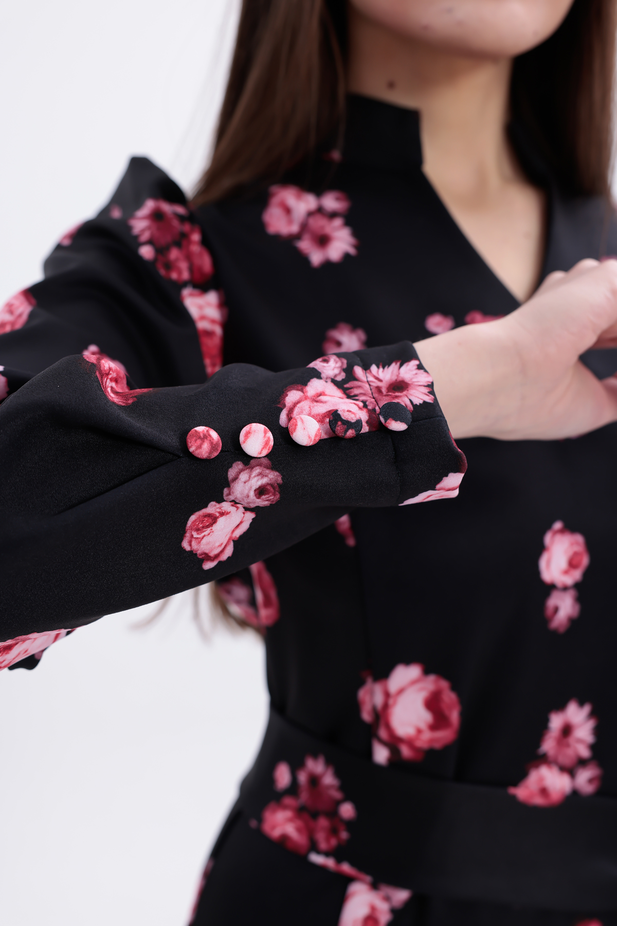 uzun dokuma kumaş elbise