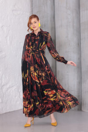 desenlİ saten elbİse